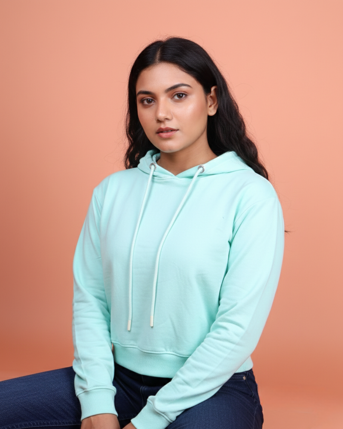 Snowsoft - Women's Crop Hoodie- Mint