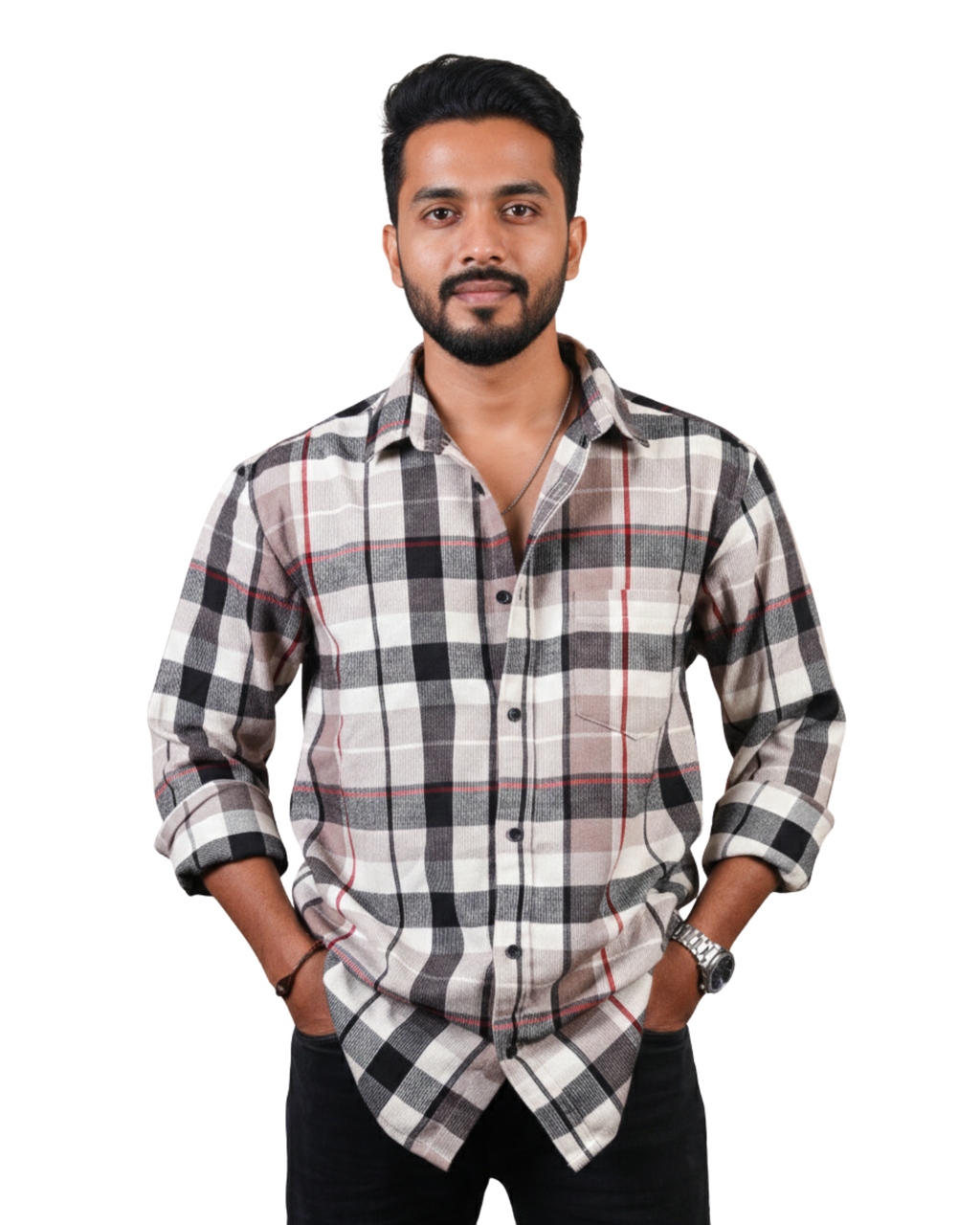 Gilded Beige Flannel Men's Shirt