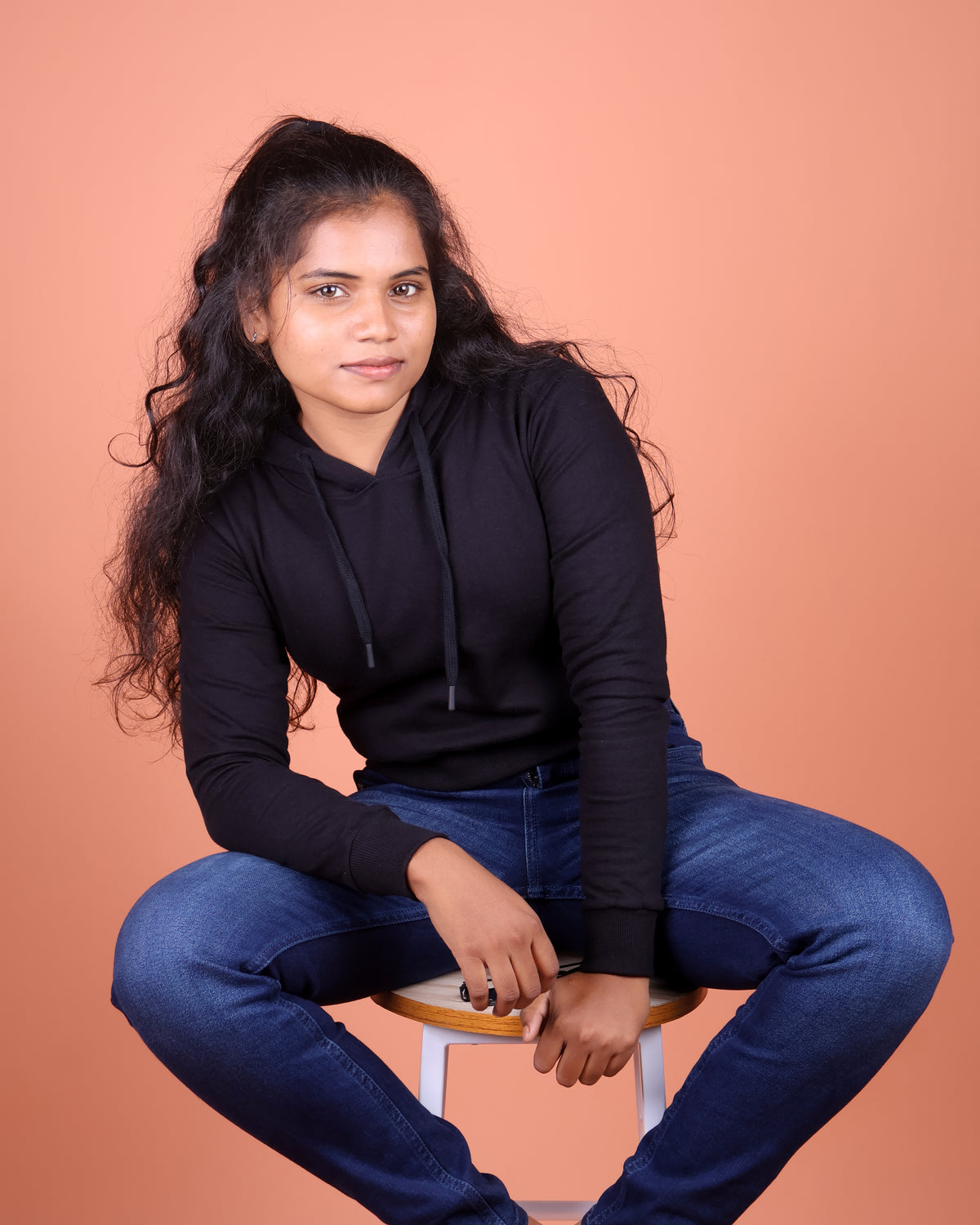 Snowsoft - Women's Crop Hoodie- Black