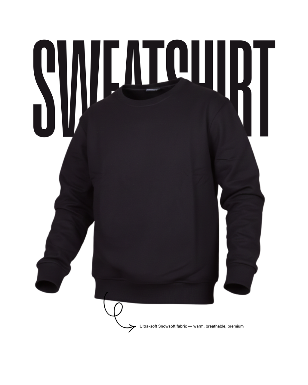 Snowsoft - Unisex Black Sweatshirt