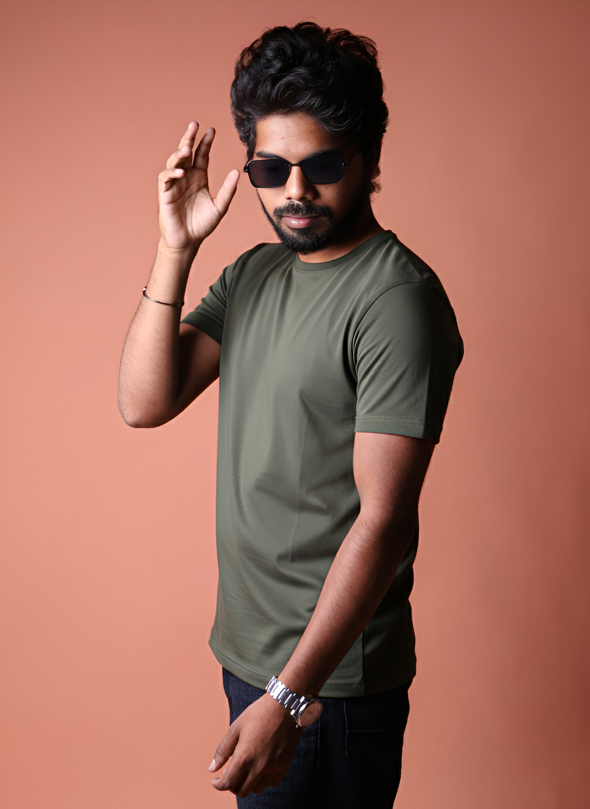 Platinum Unisex Olive Green T-shirt